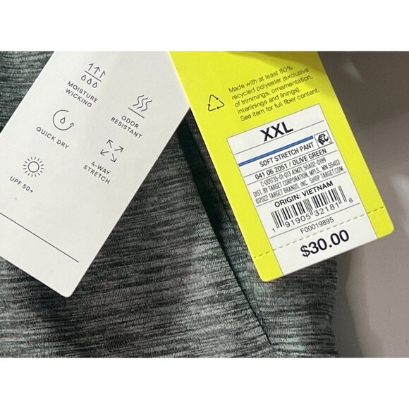 All In Motion - Men's Soft Stretch Tapered Joggers - Olive Green - XXL - Picture 12 of 14